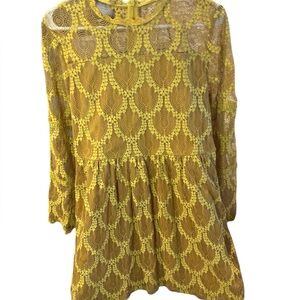 Xhilaration mustard yellow bell sleeve Lace Dress
Size large